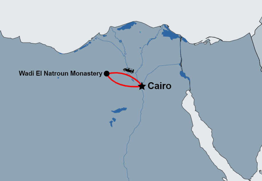 Day Tour to Wadi El Natroun Monastery from Cairo map Day Tour to Wadi El Natroun Monastery from Cairo map